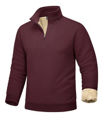 Mens Quarter Zip Sherpa Lined Sweatshirts Fleece Heavyweight Pullover Warm Shirt