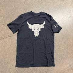 Under Armour Project Rock Mens Brahma Bull Graphic T-Shirt Black MD Loose Fit