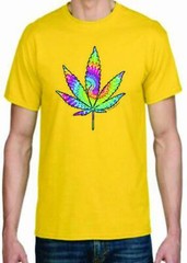 Adult DryBlend® T-Shirt – ( TIE DYED LEAF – PRIDE / WEED / 420)