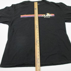 Columbia Shirt Mens XL Black Long Sleeve Mountain Graphic Tee Outdoor Hiking