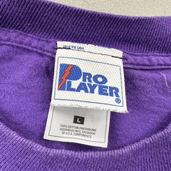 Vintage Purple T-Shirt Mens Large Pro Player Blank Sportswear Short Sleeve 90s