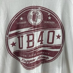 UB40 Live And Direct T Shirt XL Size Extra Large White Red Band Tee Logo