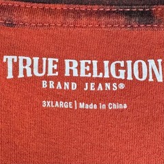 True Religion Tie Dye Arc Logo T-Shirt Streetwear Men 3XL Red Black Hype Y2K