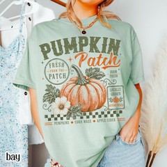Retro Pumpkin Patch Shirt Vintage Autumn Harvest Season Cozy Fall Unisex Tee