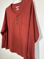 Duluth Trading Co Burly Thermal Shirt Standard Fit Untucked Length Mens 3XL Rust