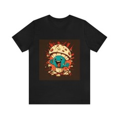 Blue and Beige Mushroom Rascal T-Shirt (2023) Unisex Jersey Short Sleeve Tee