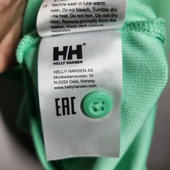 Helly Hansen Polo Shirt Men Size L Large Green HH Logo Textured Polyamide