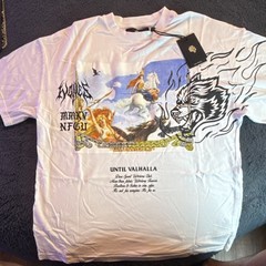Wolves Until Our End Premium Men’s Graphic Valkyrie Wolf T-Shirt White Medium