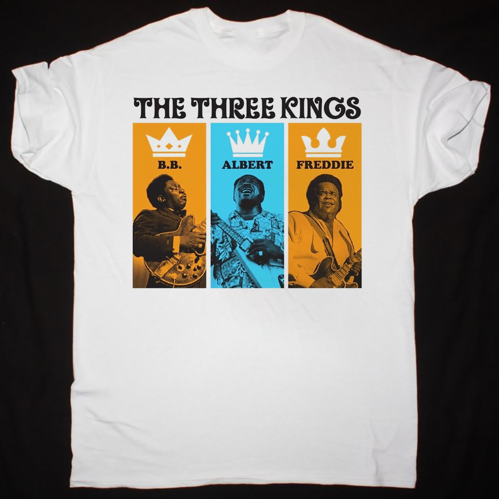 B.B. ALBERT FREDDIE Three Kings T-Shirt Short Sleeve Cotton White S to 5XL
