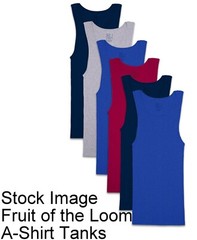 6 Blue Black Gray Red 2XL 50-52 A-Shirt Tanks Fruit Of The Loom 2EG 127-132 CM