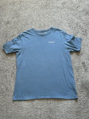 Patagonia Mens Blue Cotton Jersey Double-Sided Graphic Logo Tee Crew Neck M