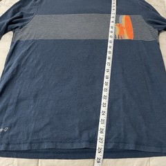 Johnnie O T Shirt Mens L Large Blue Long Sleeve Graphic Crew Neck Surfer Beach