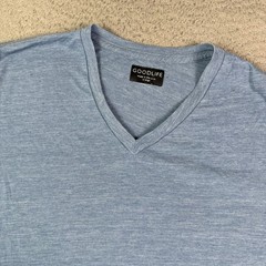 Goodlife Shirt Mens XL Blue Short Sleeve V Neck Tri Blend Soft USA Curve Hem