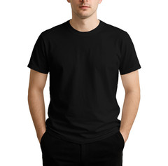 5 Pack Black Premium Soft Cotton Blank T Shirts Unisex Crew Neck Short Sleeve