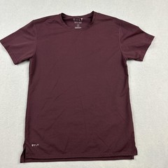 BYLT Basic Crew Split Hem Lux Shirt Men Medium Red Stretch Tee T-Shirt M