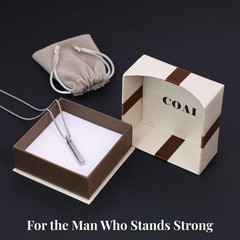 Bar Tungsten Steel Necklace for Men Women, 18K Gold Plated/Silver Color Pendant
