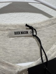 NWT Buck Mason Heather Oat Pima Curved Hem Henley XS Gray Beige
