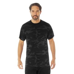 Men’s Midnight Black Camo Camouflage Moisture Wicking T-Shirt