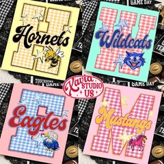 Custom School Mascot Shirt Gingham Game Day Retro Team Spirit Unisex Graphic Tee