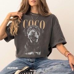 Personalized Vintage Dog Photo T-Shirt Unique Custom Pet Face Mom Shirt Gift