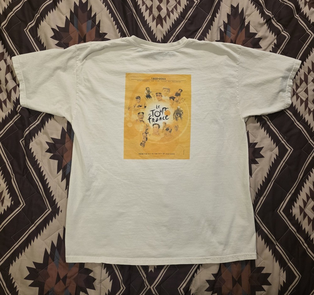 Vtg Tour De France 100th Anniversary Double Sided T Shirt White Men’s XL Cycling
