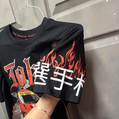 Rebellious Culture Men’s Black Tokyo Speed Demon Racing Graphic Crew Tee Size S