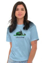 Life Is Crap Landscaper Lawn Mower Handyman Mens Casual Crewneck T Shirts Tees