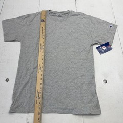 Champion Shirt Mens Medium Gray Solid Logo Tee Tagless Cotton Blend Jersey