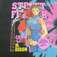 Street Fighter Chun-Li Vs M. Bison / Tie Dye Graphic T-Shirt Adult Size Large