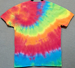 Handmade Tie Dye Rainbow Spiral Large Tee Shirt 20.5″ W X 27.5″ L Gildan Cotton