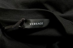 Versace Men’s Black Short Sleeve Gold Logo Embroidery T-Shirt US L IT 52