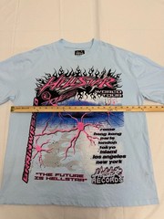 Hellstar Brainwashed World Tour 3005 Graphic T-Shirt Light Blue Size L