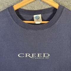 Vintage Creed Shirt Mens XL Navy 2002 Band Tee Music Weathered Concert Tour USA