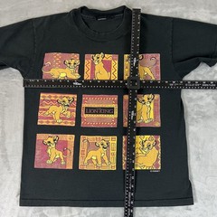 Vintage Disney Lion King Promo Shirt Mens M Black Simba Graphic Squares Cartoon