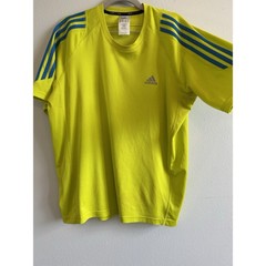 Adidas Formotion Shirt Men’s L Neon Yellow 3 Stripe Blue Climate Cool Jersey Y2k