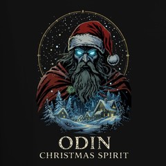 Odin Christmas Spirit Viking Santa Beard Winter Gift Mens T-Shirt