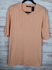 Claiborne T-shirt Men’s Large Orange Short Sleeve V-Neck