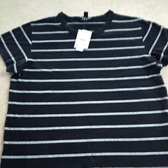 J.CREW Women’s Black/White Striped Crew Neck Short Sleeve T-Shirt Size M NWT