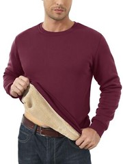 Men’s Winter Warm Sherpa Lined Sweatshirt Long Sleeve Pullover Casual Sweatshirt