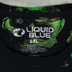 Liquid Blue Skull Pile T-Shirt Mens 6XL Black AOP Glow N Dark Travis Scott 2017