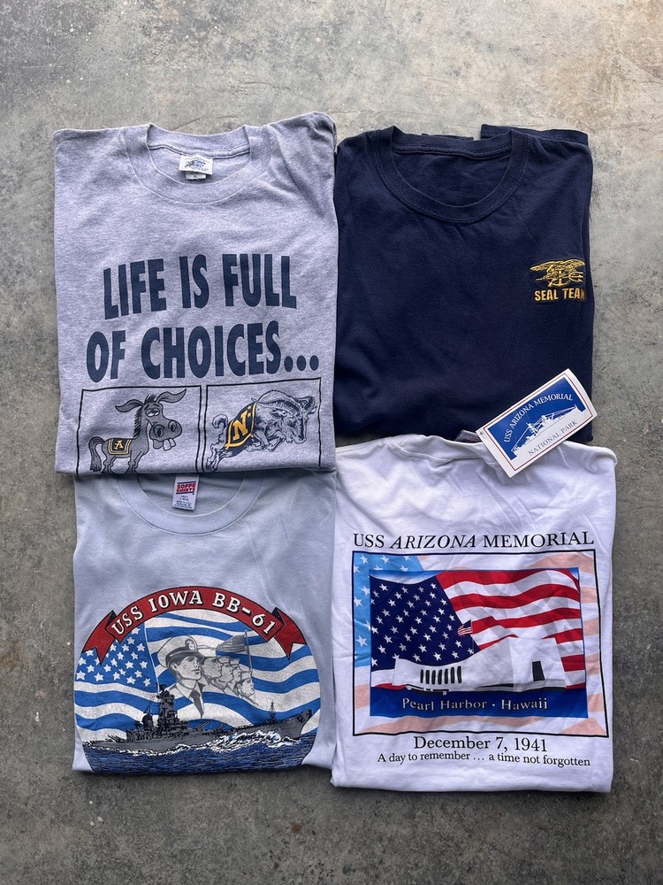 4pc Vintage US Navy Tee Shirt Bundle 80s / 90s / 2000s