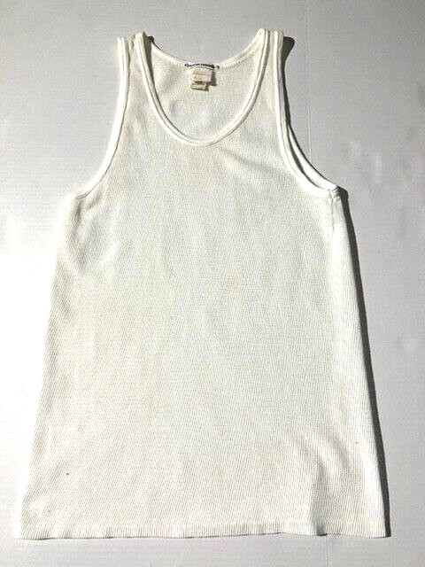 Vtg Rare 80s TOUS les CALECONS White Cotton Mesh Fishnet Tank Top sz M 4 France