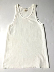 Vtg Rare 80s TOUS les CALECONS White Cotton Mesh Fishnet Tank Top sz M 4 France
