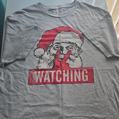 Holiday Time Santa Claus Christmas Graphic Men’s T-Shirt Gray L/G (42/44)