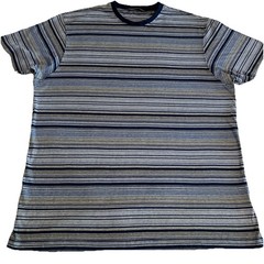 Daniel Cremieux T Shirt Men XL Pima Cotton Short Sleeve Blue Stripes Crew Neck