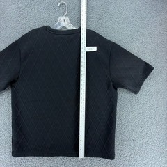Saints Studio Shirt Mens L Black Textured Diamond Pattern Crew Neck Stretch