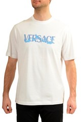 Versace Men’s Logo Print White Crewneck Short Sleeve T-Shirt US 2XL IT 56