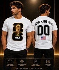 FIFA World Cup 2026 T-Shirt, Personalized Soccer Fan Shirt 26, Custom All Size