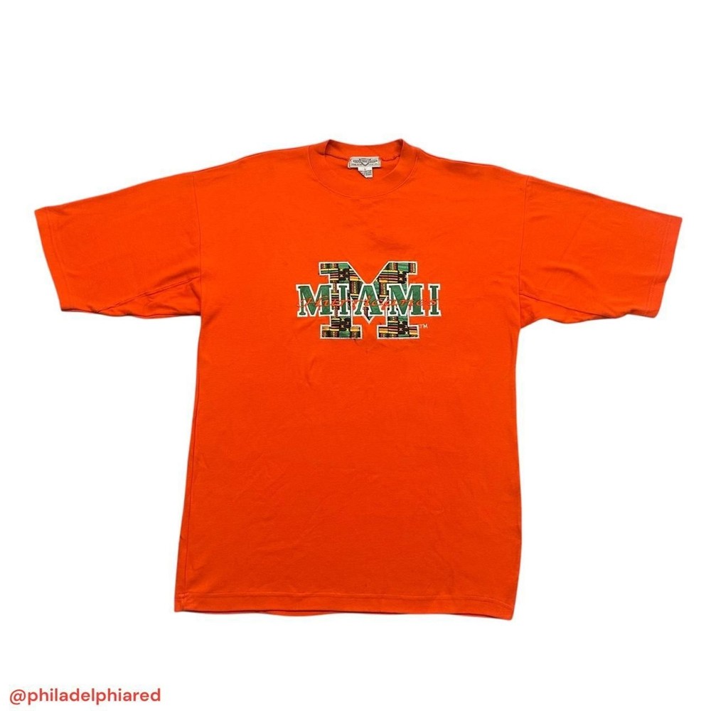 Vintage 1990’s Giovanni Miami Hurricanes Kente Cloth t-shirt mens Large