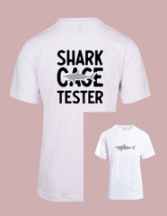 UNISEX MEN WOMENS TEE TSHIRT SHARK CAGE TESTER DIVING SWIMMING DIVE REEF FISH